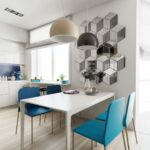 miroir près de la table dans les idées de cuisine