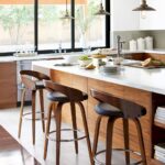 tabouret de bar rond en bois