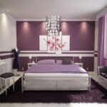 mobili bianchi in camera da letto viola
