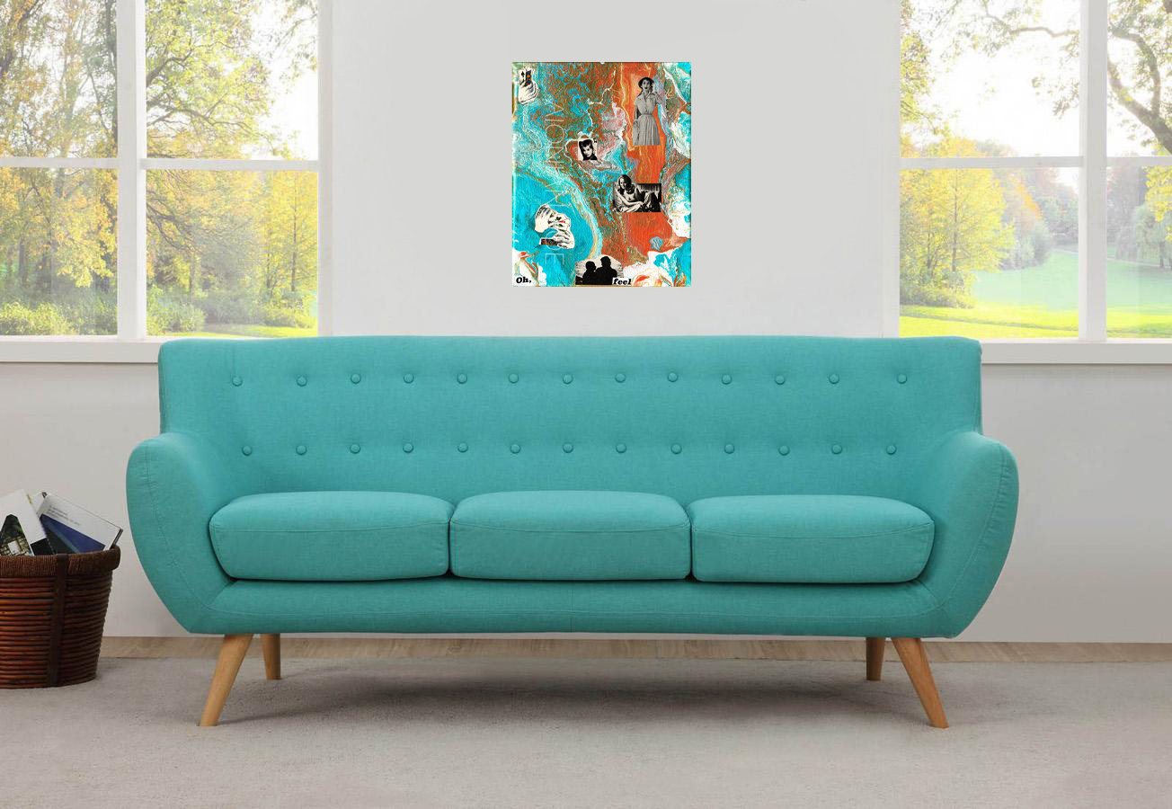 conception de canapé turquoise