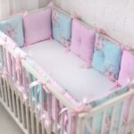 parachoques para la cama almohadas azules