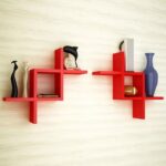 étagères design rouges