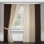 rideaux blanc-beige-marron