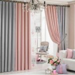 rideaux bicolores gris-rose