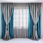 rideaux bicolores gris turquoise