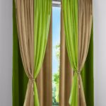 rideaux beige et olive