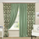 rideaux bicolores gris-vert