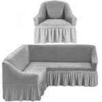 housse pour canapé d'angle gris