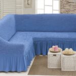 housse de canapé bleu