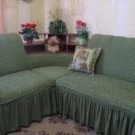 housse pour canapé d'angle vert