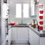 small kitchen with gray countertop