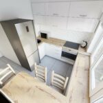 small kitchen with wooden worktop