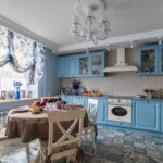 rideaux courts dans le décor photo de la cuisine