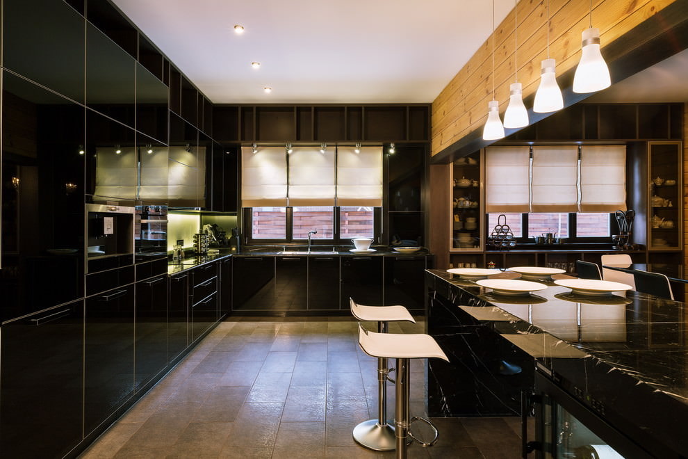 rideaux courts pour la cuisine moderne