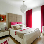 décor photo rideaux rouges