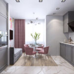 cuisine 10 m² avec canapé photo déco