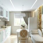 cuisine 10 mètres carrés avec un canapé photo d'intérieur