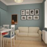 cuisine 10 m² avec vue sur canapé