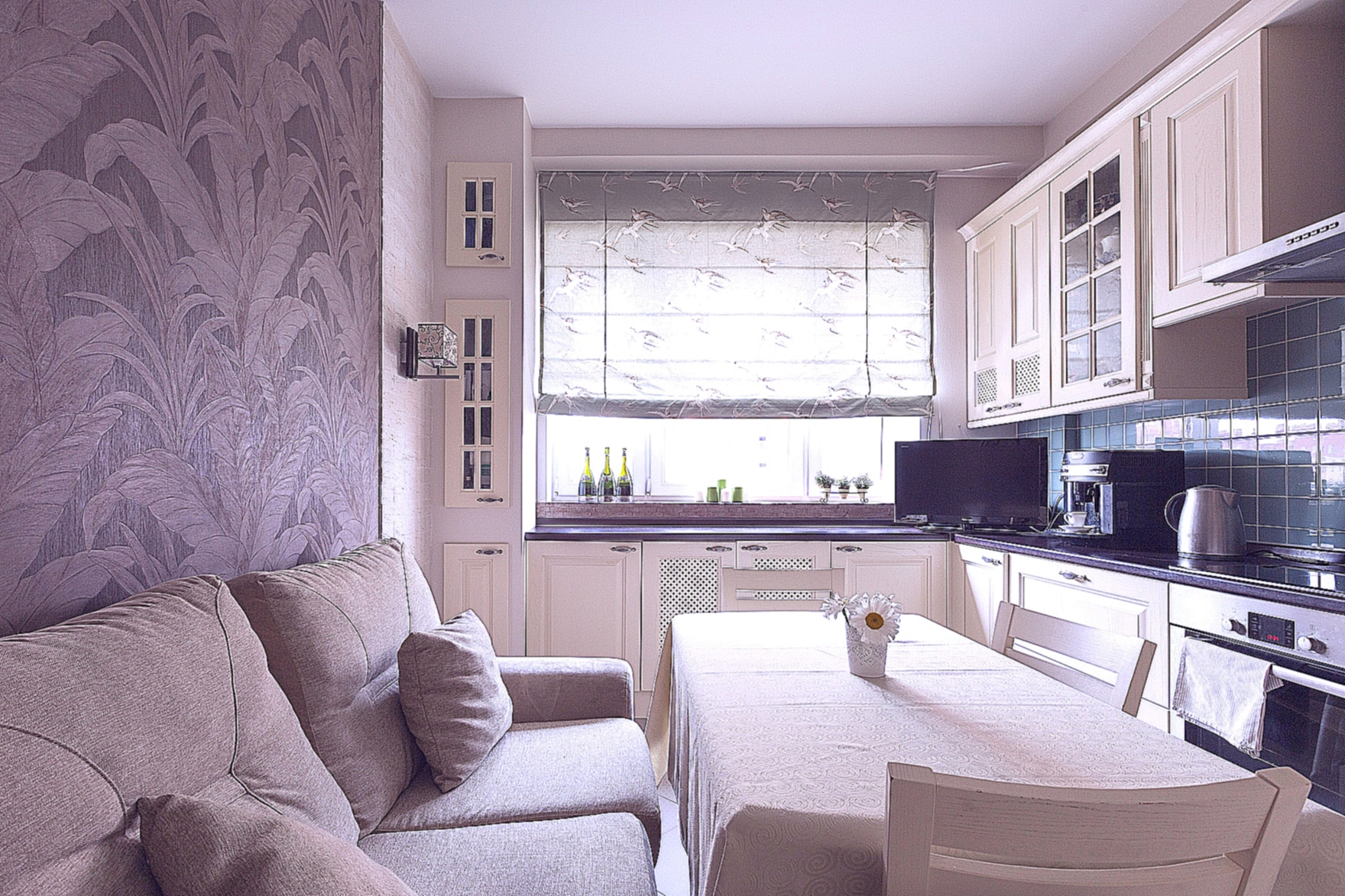 cuisine 10 m² avec canapé design photo