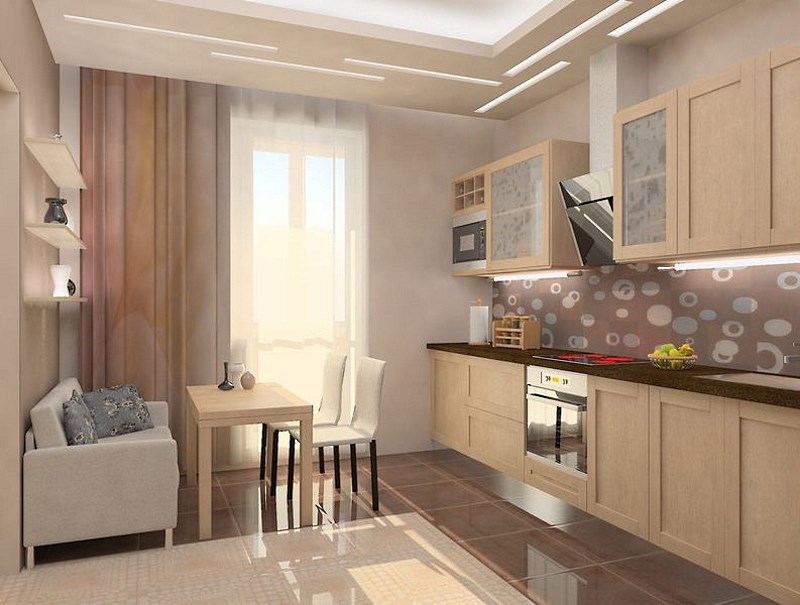 cuisine 10 m² avec idées déco de canapé