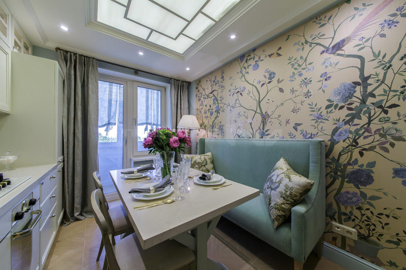 cuisine 10 m² avec des idées de design de canapé