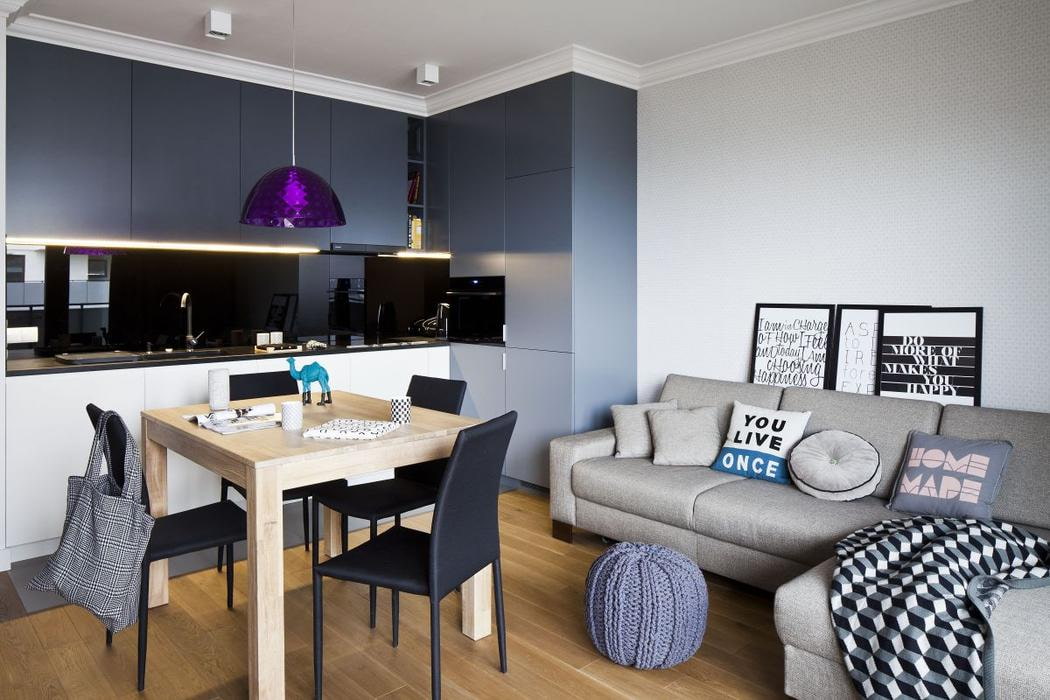 cuisine 15 m² avec canapé déco photo