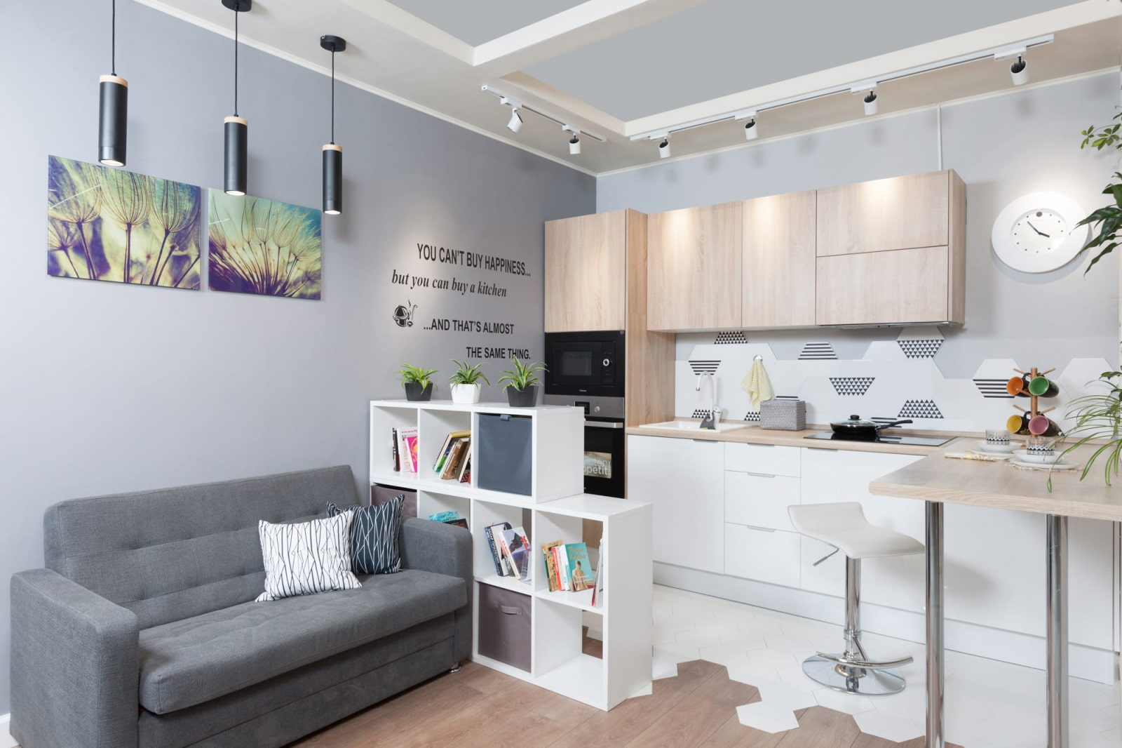 cuisine 15 m² avec canapé photo design