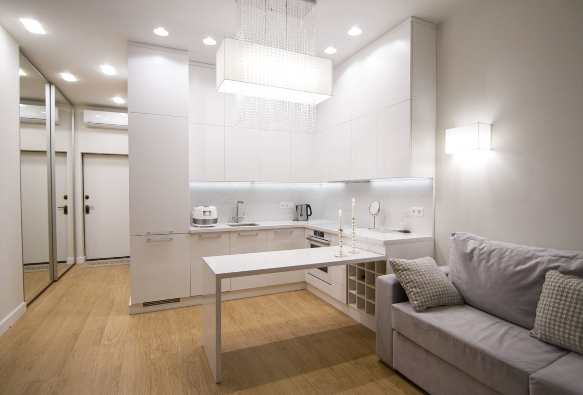 cuisine 15 m² avec canapé photo intérieur