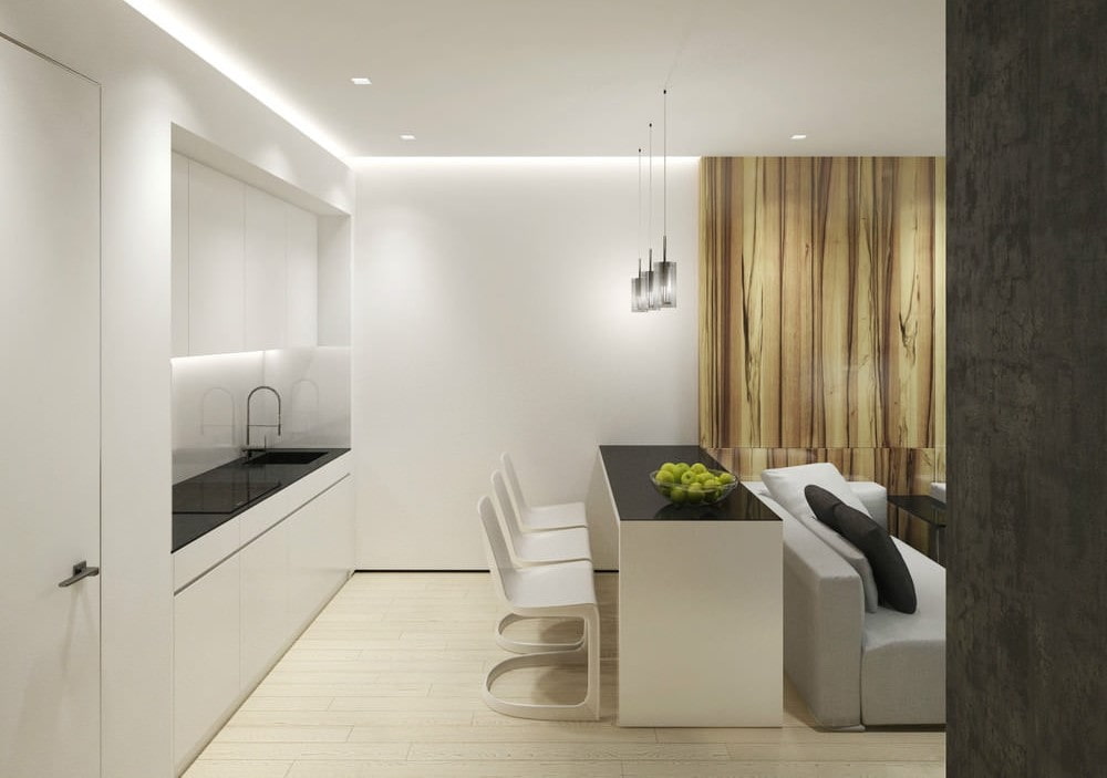 cuisine 15 m² avec canapé intérieur