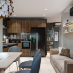 cuisine 15 m² avec un canapé photo décoration