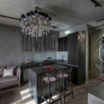 cuisine 15 m² avec un canapé photo décoration