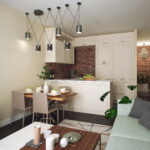 cuisine 15 m² avec un canapé photo déco