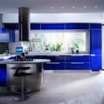 set de cuisine bleu vif