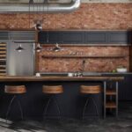 ensemble de cuisine minimaliste dans un loft