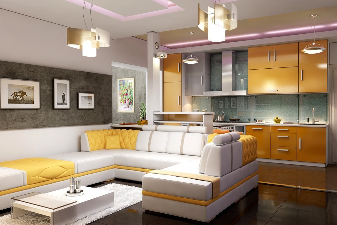 cuisine-salon à l'intérieur
