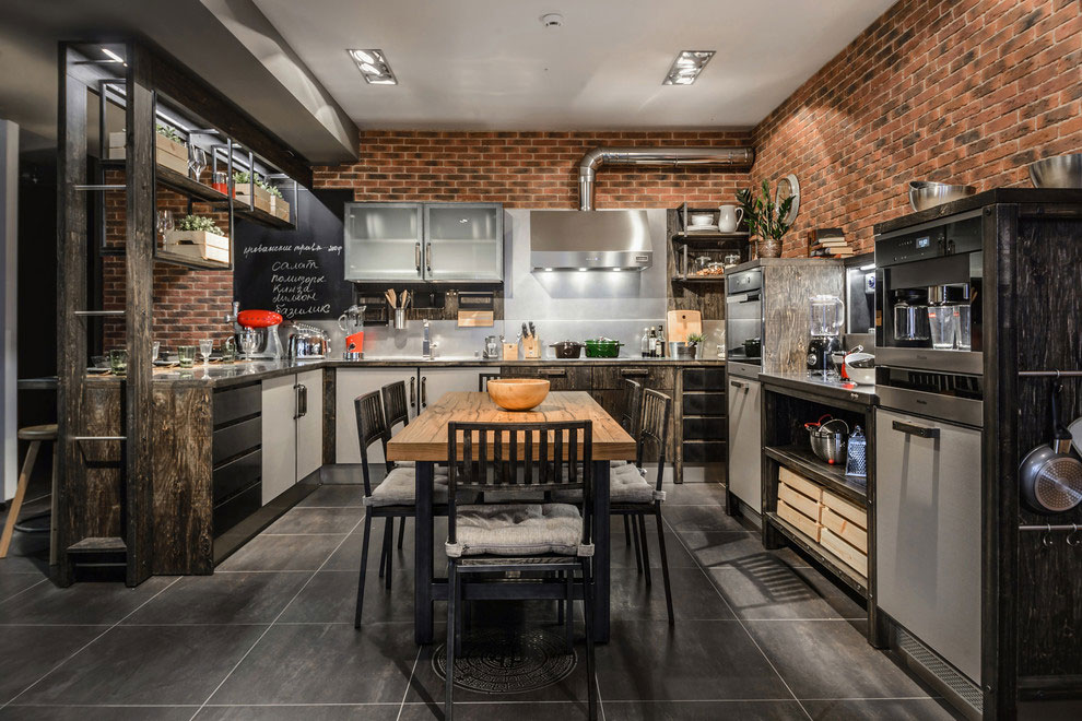 ensemble de cuisine de style loft