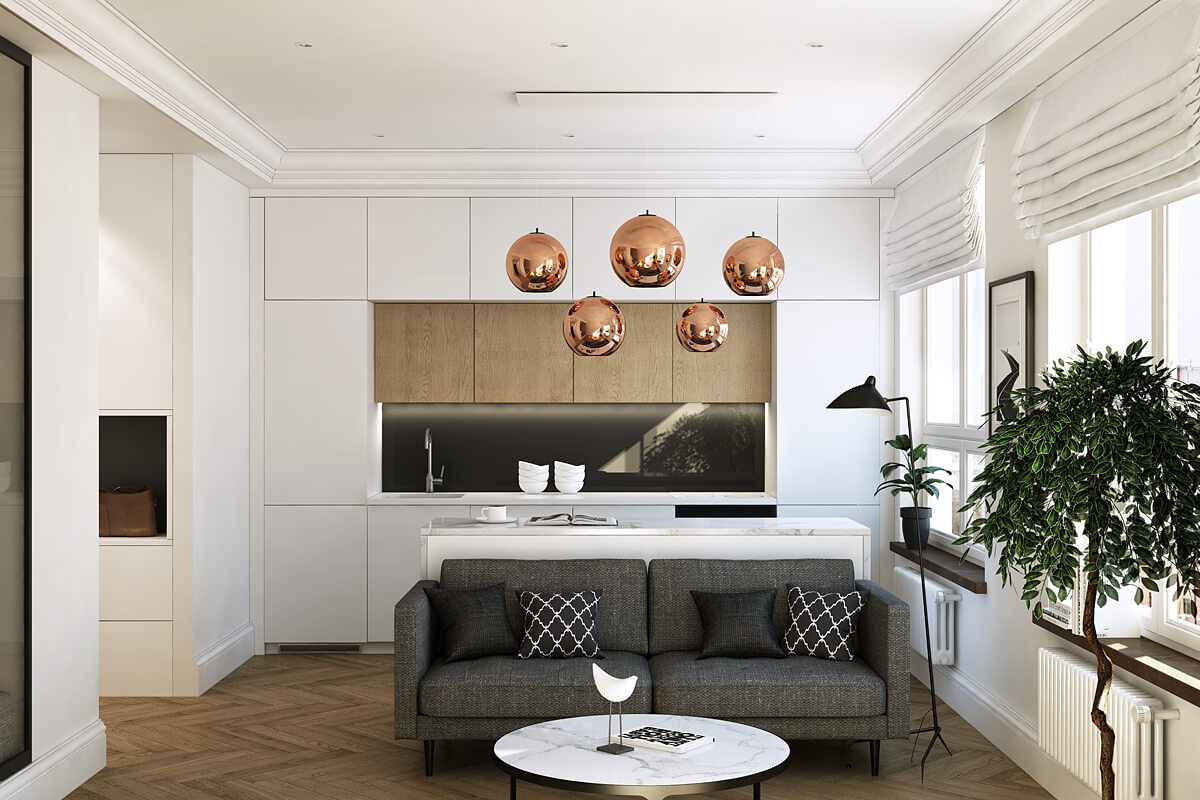 petit salon avec cuisine