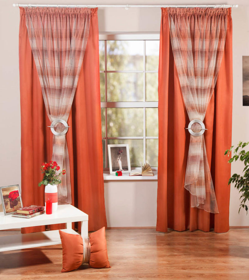 matériaux pour rideaux bicolores