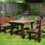 muebles para una residencia de verano de madera foto