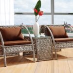 brown wicker chairs