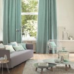 mint curtains in minimalism