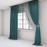 mint curtains with tassel
