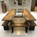 table avec insert en verre