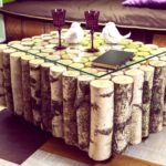 table en bois en rondins