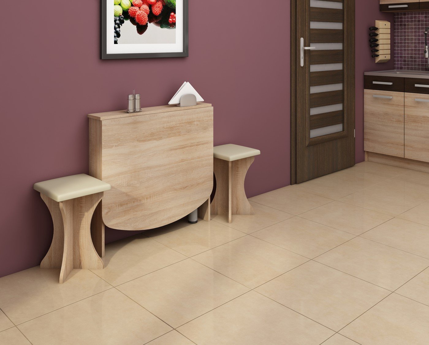 table pliante avec des idées de conception de montage mural