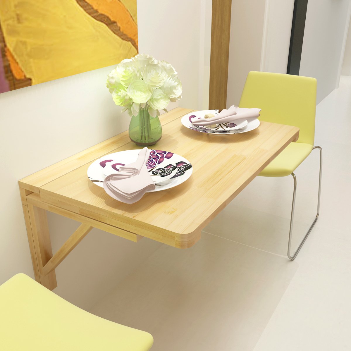 table pliante avec des idées de conception de montage mural