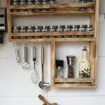 spice shelf with bottle