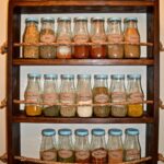 shelf for spices with ropes