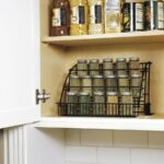 metal spice shelf in the closet