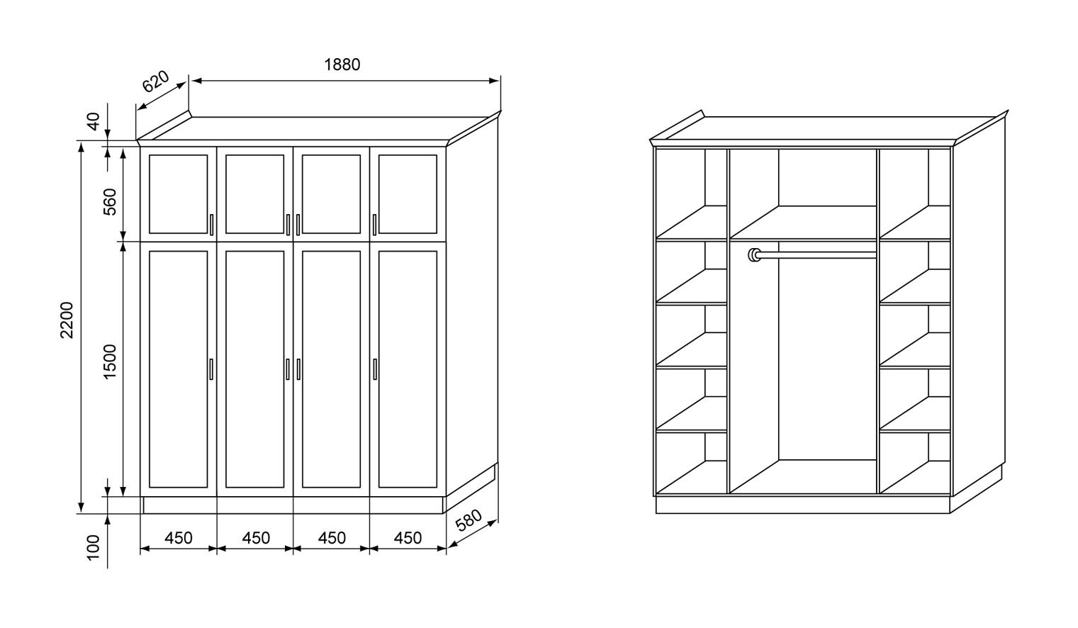 exemple de dessin d'une armoire en bois